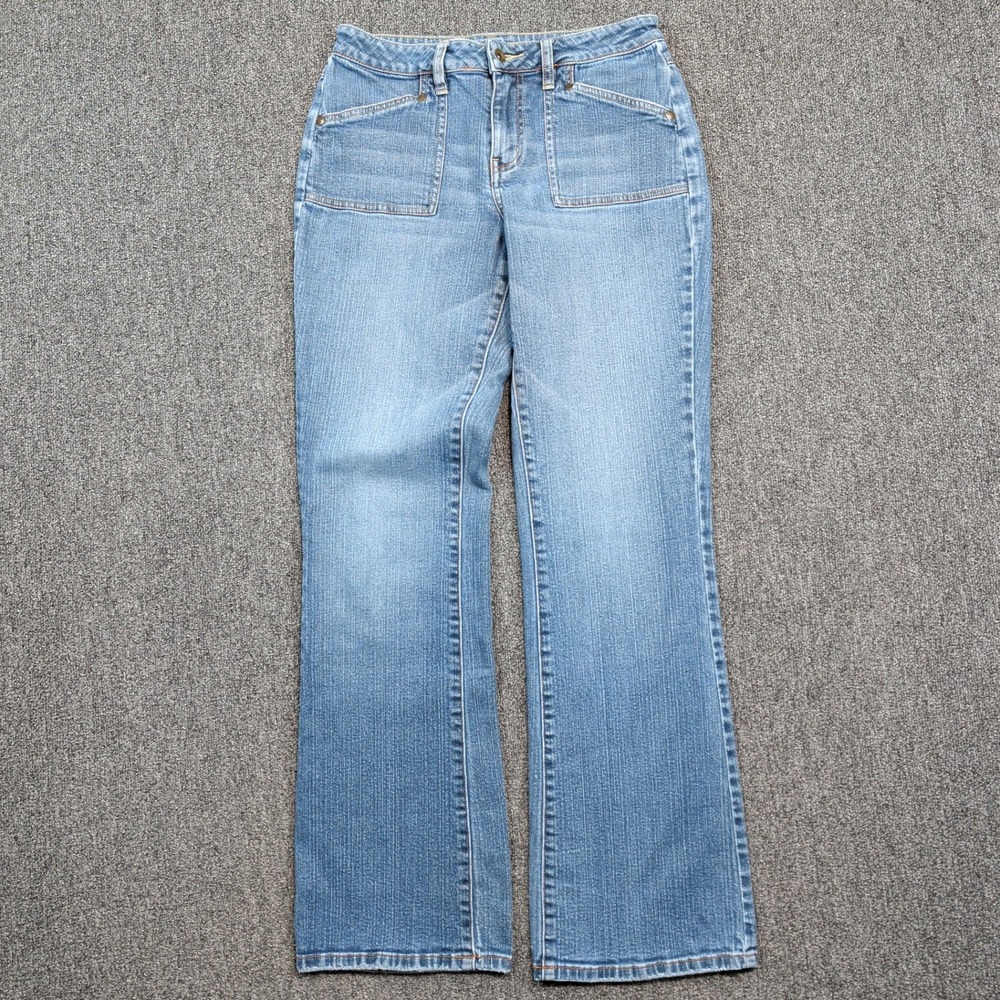 L.A. Blues Vintage Y2K Bootcut Flare Jeans 6 Blue Cotton Stretch Patch Pocket